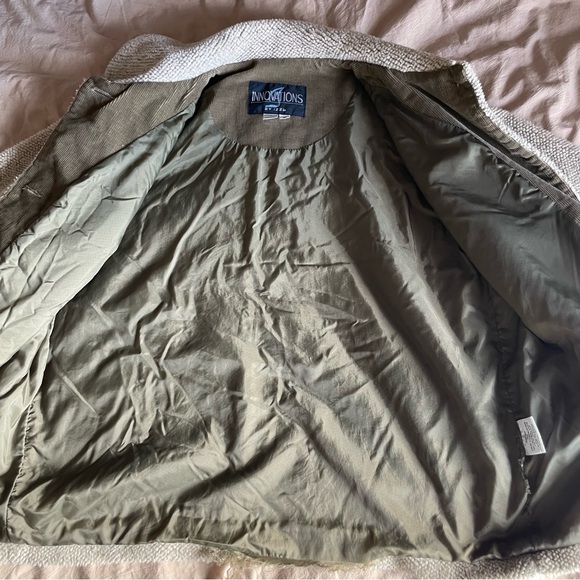 Vintage Innovations by IZZI Ivory Relaxed Button Sherpa Jacket Barn Coat Medium - Picture 12 of 12